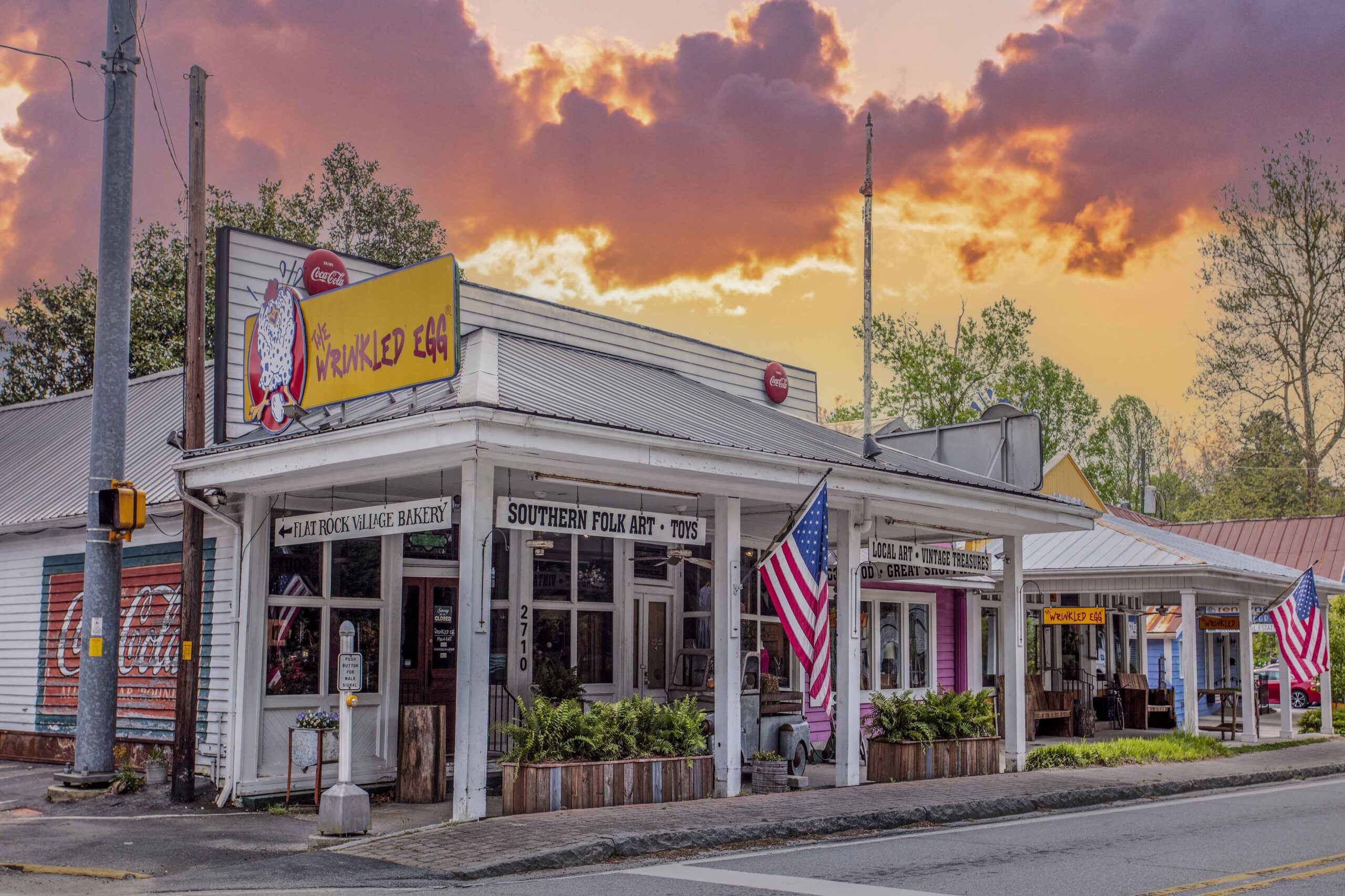 historic general store at sunrise